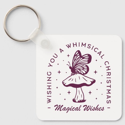 Whimsical magische kerst paarse esthetiek sleutelhanger (Voorkant)