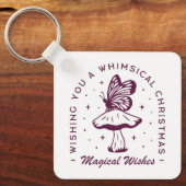 Whimsical magische kerst paarse esthetiek sleutelhanger (Voorkant)