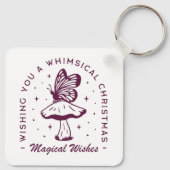Whimsical magische kerst paarse esthetiek sleutelhanger (Achterkant)