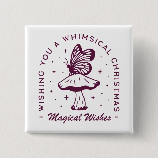 Whimsical magische kerst paarse esthetiek vierkante button 5,1 cm (Voorkant)