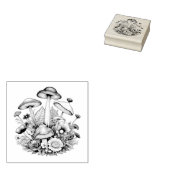 Whimsical magische paddenstoelen en bloemen rubberstempel (Gestempeld)