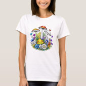 Whimsical magische paddenstoelen en bloemen t-shirt (Voorkant)