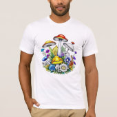 Whimsical magische paddenstoelen en bloemen t-shirt (Voorkant)