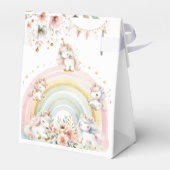Whimsical magische pastel eenhoorn kinderen verjaa bedankdoosjes (Achterkant)