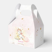 Whimsical magische pastel eenhoorn kinderen verjaa bedankdoosjes (Achterkant)