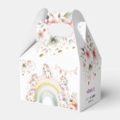 Whimsical magische pastel eenhoorn kinderen verjaa bedankdoosjes (Achterkant)