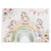 Whimsical magische pastel eenhoorn kinderen verjaa groot cadeauzakje (Voorkant)