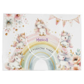 Whimsical magische pastel eenhoorn kinderen verjaa groot cadeauzakje (Achterkant)