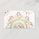 Whimsical magische pastel eenhoorn kinderen verjaa informatiekaartje (Achterkant)