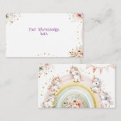 Whimsical magische pastel eenhoorn kinderen verjaa informatiekaartje (Voorkant / Achterkant)