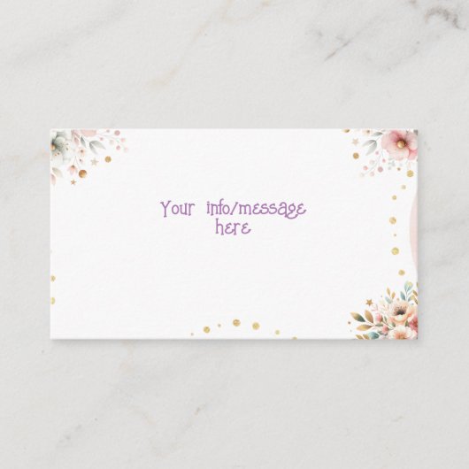 Whimsical magische pastel eenhoorn kinderen verjaa informatiekaartje (Voorkant)