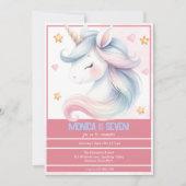 Whimsical magische pastel eenhoorn kinderen verjaa kaart (Voorkant)