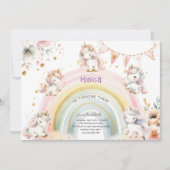 Whimsical magische pastel eenhoorn kinderen verjaa kaart (Voorkant)