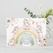 Whimsical magische pastel eenhoorn kinderen verjaa kaart (Staand voorkant)