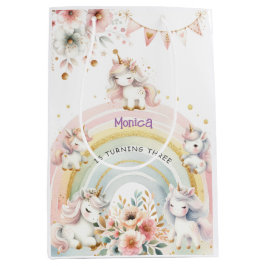 Whimsical magische pastel eenhoorn kinderen verjaa medium cadeauzakje