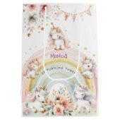 Whimsical magische pastel eenhoorn kinderen verjaa medium cadeauzakje (Achterkant)