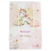 Whimsical magische pastel eenhoorn kinderen verjaa medium cadeauzakje (Achterkant)