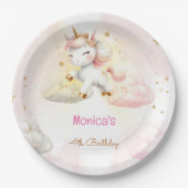 Whimsical magische pastel eenhoorn kinderen verjaa papieren bordje (Voorkant)