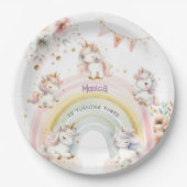 Whimsical magische pastel eenhoorn kinderen verjaa papieren bordje (Voorkant)