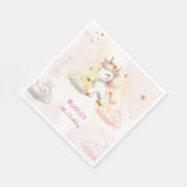 Whimsical magische pastel eenhoorn kinderen verjaa servet (Hoek)