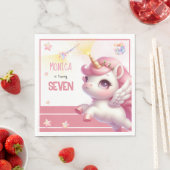 Whimsical magische pastel eenhoorn kinderen verjaa servet (Insitu)