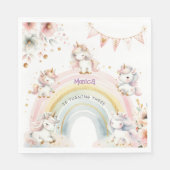Whimsical magische pastel eenhoorn kinderen verjaa servet (Voorkant)
