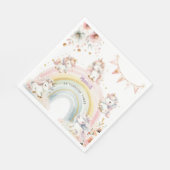 Whimsical magische pastel eenhoorn kinderen verjaa servet (Hoek)