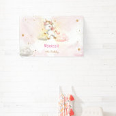 Whimsical magische pastel eenhoorn kinderen verjaa spandoek (Insitu)