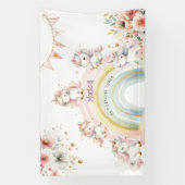 Whimsical magische pastel eenhoorn kinderen verjaa spandoek (Verticaal)