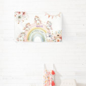Whimsical magische pastel eenhoorn kinderen verjaa spandoek (Insitu)