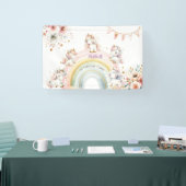 Whimsical magische pastel eenhoorn kinderen verjaa spandoek (Beurs)