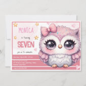 Whimsical magische pastel uil kinderen verjaardag kaart (Voorkant)