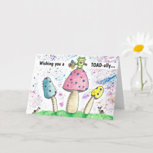 Whimsical Magische Toad Mushrooms Birthday Kaart