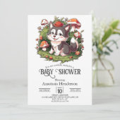Whimsical Magische Wolf Baby shower Digitaal Kaart (Staand voorkant)