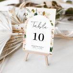 Whimsical Magnolia & Blush Floral Script Weddensch Kaart<br><div class="desc">Moderne en elegante vormgeving gedrukt Whimsical Arch Lijst White Magnolia & Blush Pink Floral Script Wedding Table Number, dat kan worden aangepast met jouw tekst en elke tabelnummerkaart aan uw kar kan toevoegen, één voor één. Klik op de knop "Aanpassen" en gebruik onze ontwerptool om deze sjabloon te wijzigen. Bekijk...</div>