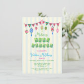 Whimsical Mahjong Baby Shower Kaart (Staand voorkant)