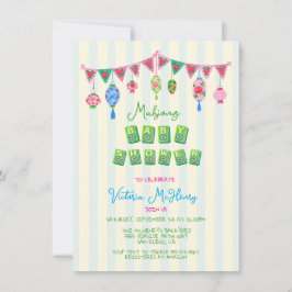 Whimsical Mahjong Baby Shower Kaart