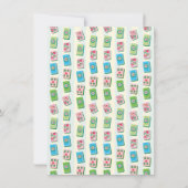Whimsical Mahjong Baby Shower Kaart (Achterkant)