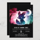 Whimsical Majestic Wolf Verjaardag Kaart (Voorkant / Achterkant)