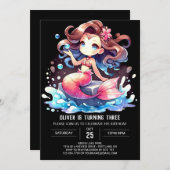 Whimsical Majestic Zeemeermin Verjaardag Kaart (Voorkant / Achterkant)