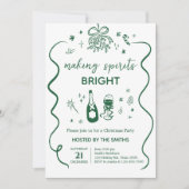 Whimsical maken geesten heldere kerstfeest kaart (Voorkant)