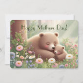 Whimsical Mama & Baby Beer Moederdag Kaart  (Voorkant)