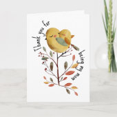 Whimsical Mama Bird & Chick met Foto Moederdag Kaart (Voorkant)