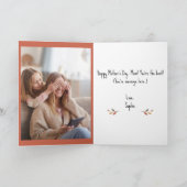 Whimsical Mama Bird & Chick met Foto Moederdag Kaart (Binnen)