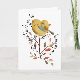Whimsical Mama Bird & Chick met Foto Moederdag Kaart