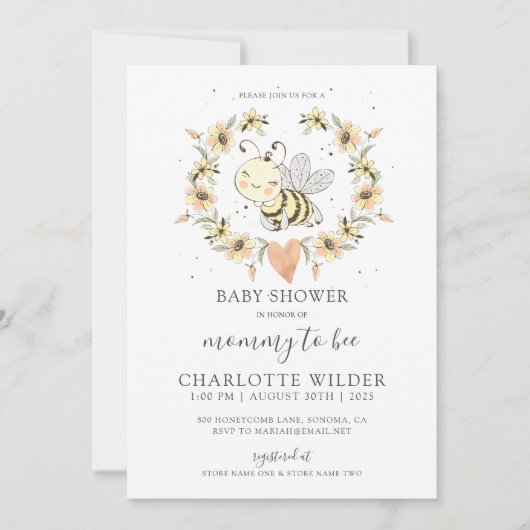 Whimsical mammie om Baby shower uit te nodigen Kaart (Voorkant)