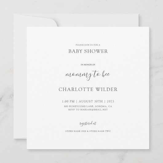 Whimsical mammie om Baby shower uit te nodigen Kaart (Achterkant)