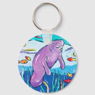 Whimsical Manatee Melamine Bord Sleutelhanger
