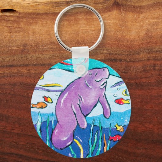 Whimsical Manatee Sleutelhanger (Voorkant)