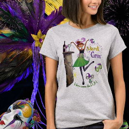 Whimsical Mardi Gras Beste Vriendin Shirt Groene J